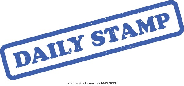 Features a blue DAILY STAMP text inside a grunge-edged rectangular box, set against a clean white background. Isolated vector design for versatile use.