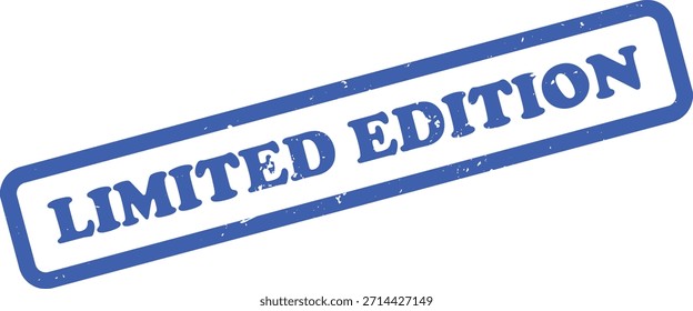 Cuenta con un sello de goma azul, edición limitada angustiada. Su diseño incluye Elementos texturizados sobre un fondo blanco aislado