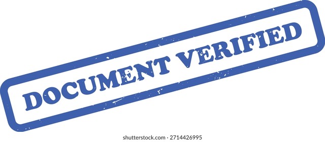 Cuenta con un sello azul Documento verificado, con un aspecto angustiado, colocado sobre un fondo blanco limpio. El sello está en ángulo, proporcionando una impresión clara y profesional.