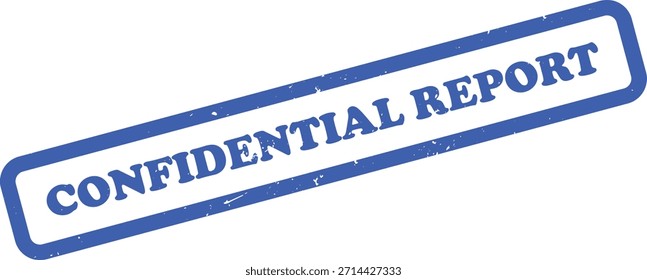 Presenta un sello de goma azul que indica 'Informe confidencial' dentro de un marco redondeado, colocado sobre un fondo blanco limpio para enfatizar.