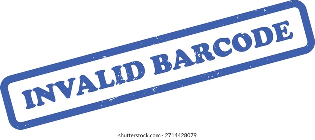 Cuenta con un sello de goma azul que lee código de barras NO VÁLIDO. La textura afligida da un aspecto vintage en un fondo transparente, conveniente para añadir a los diseños.