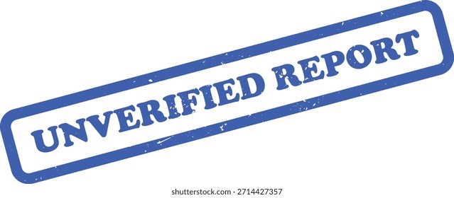 Apresenta carimbo de texto azul não verificado do relatório com cantos arredondados, definido contra um fundo branco limpo. A impressão tem um aspecto texturizado, ligeiramente envelhecido.