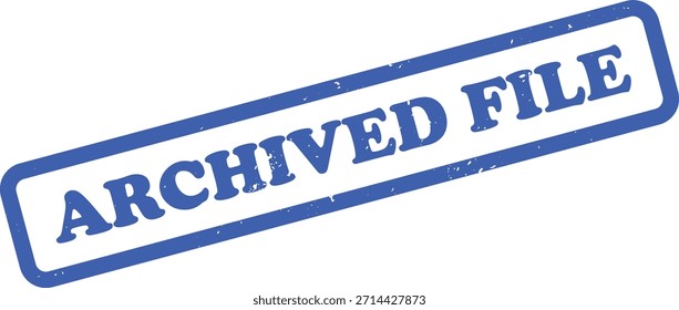 Features a blue, worn 'ARCHIVED FILE' stamp, angled on a white backdrop, conveying a vintage, official archive mark for records.