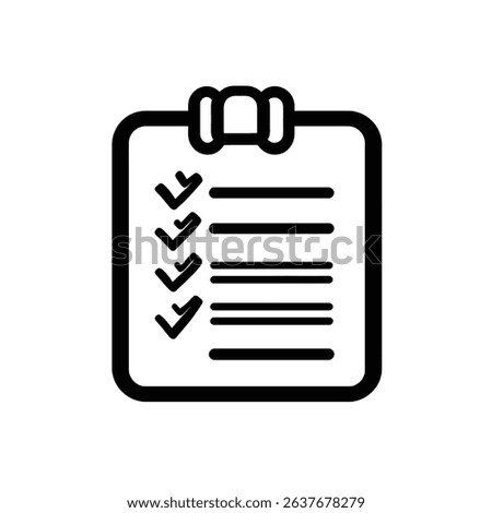 Features a bold black icon of a checklist with multiple checkmarks and horizontal lines, set against a clean, transparent backdrop. Perfect for digital and print use.