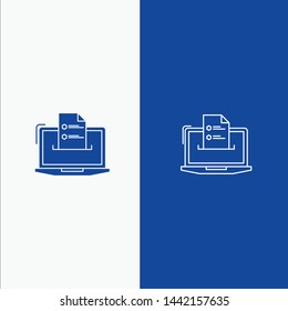 Features, Business, Computer, Online, Resume, Skills, Web Line and Glyph Solid icon Blue banner Line and Glyph Solid icon Blue banner