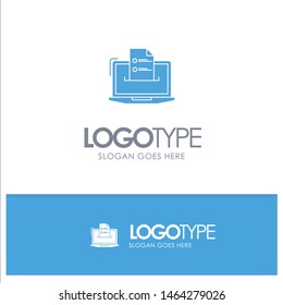 Features, Business, Computer, Online, Resume, Skills, Web Blue Solid Logo with place for tagline. Vector Icon Template background