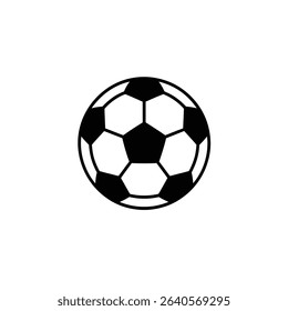 Features a classic soccer ball icon on a white background. The design is simple, clear and concise for easy identification and use.