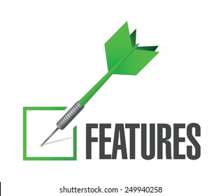 features dart check mark illustration design over a white background