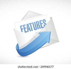 features email illustration design over a white background