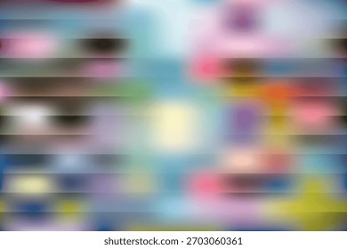 Presenta un degradado suave que combina tonos pastel suaves como azul, rosa, verde, amarillo y blanco. Las líneas Horizontales crean un efecto de superposición sutil, realzando la textura borrosa y soñadora.