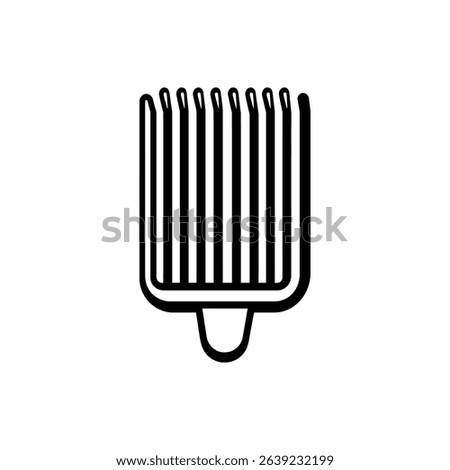 Features a hair clipper guide comb attachment in black outline, isolated against a transparent backdrop, for versatile design applications.
