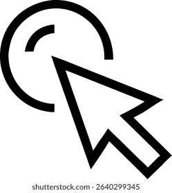Features a hand cursor clicking or pointing, suitable for web, internet, and online interactions, and user interface design elements.