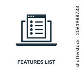 Features List icon. Monochrome sign from graphic design collection. Creative Features List icon illustration for web design, infographics and more