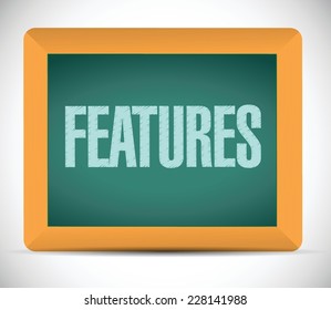 features message on a board illustration design over a white background