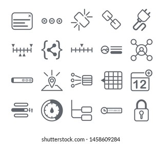 Features outline vector icons set