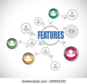 features people diagram illustration design over a white background