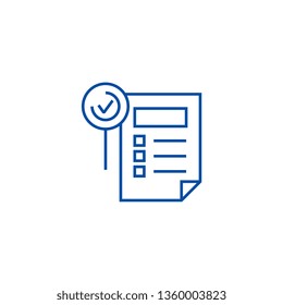 Features sheet line icon concept. Features sheet flat  vector symbol, sign, outline illustration.