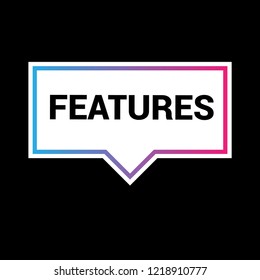 features sign,label. features speech bubble. features tag,sign,banner