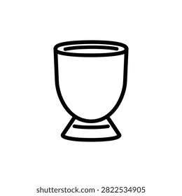 Features a simple, elegant egg cup with smooth, rounded edges. It has a thin base for stability on a transparent background.