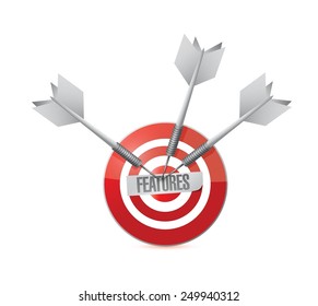 features target illustration design over a white background