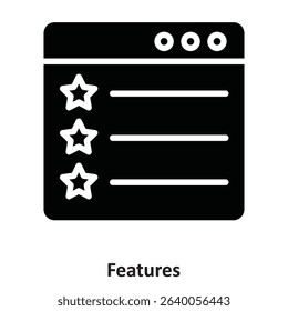 Features Vector Icon which can easily modify or edit