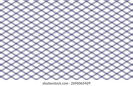 Apresenta um padrão quadriculado versátil com uma orientação diagonal, misturando cores roxo claro e branco perfeitamente. Excelente escolha para planos de fundo ou projetos diversos.