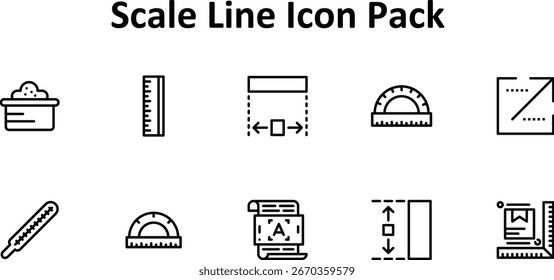 Featuring 10 icons in Thin Line style, this set covers core elements of Scale for modern interface use.