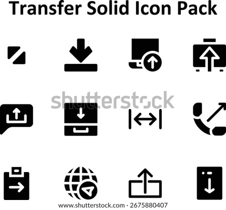 Featuring 12 icons in Filled style, this set covers core elements of Transfer for modern interface use.