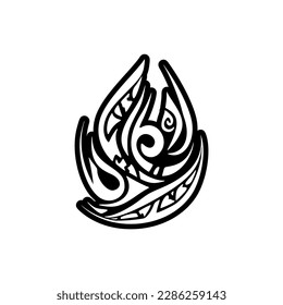 ﻿Design featuring black and white Polynesian tattoo art.