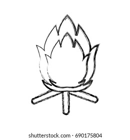 featuring a camp fire burning brightly design