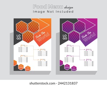 Featuring captivating imagery, tasteful typography, and a cohesive layout, this menu design is sure to entice customers and elevate their dining experience. 