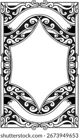 apresentando um ornamento de quadro de cobertura com espaço vazio na parte superior, no meio e na parte inferior para adicionar