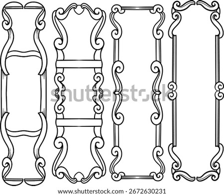 featuring different vintage book cover bottom ornament designs