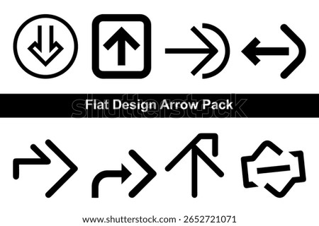 Featuring downward circular, upward boxed, rightward curving, and leftward rounded arrow designs, this icon collection offers versatile navigation and direction options for creative projects.