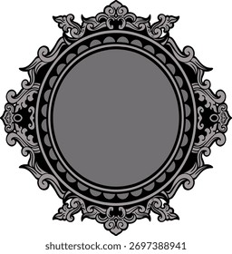  com um design de ornamento de quadro com esculturas cinzentas clássicas
