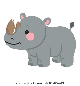 Featuring a friendly rhinoceros character that introduces wildlife in a fun and engaging way. Ideal for educational materials, children's books, classroom resources, stickers, posters, presentations and nursery decorations.