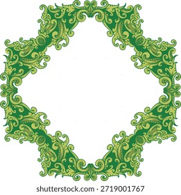  Con un diseño de marco ornamental decorativo verde