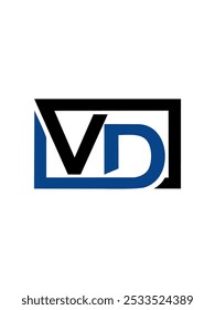 featuring the letters “V” and “D” in a boxy design has a modern and structured appearance eps format.eps