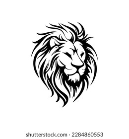﻿Logo featuring a lion rendered in a simple black and white vector style.