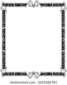  featuring a luxury frame with black and white ornamental decoration, with an empty space in the middle
