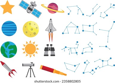  Featuring meticulously crafted icons that depict celestial wonders, telescopes, and cosmic phenomena, this collection is perfect for space enthusiasts, and educational materials. Download now!