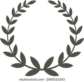 Featuring a minimalist and elegant circular laurel wreath, creating a sophisticated frame that symbolizes victory, achievement, and honor, perfect for celebrating success and excellence