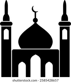 Featuring a mosque glyph icon for an elegant and modern design. Ideal for diverse projects