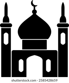 Featuring a mosque glyph icon for an elegant and modern design. Ideal for diverse projects