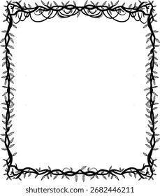  featuring a natural leaf branch frame ornament design