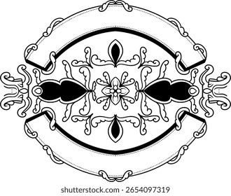 featuring ornaments with carvings with empty space above and below