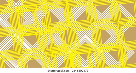 featuring Seamless abstract geometricdiamonds and intersecting lines, designed in gold tones. Perfect for luxurious backgrounds.