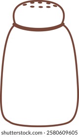 Featuring a simple brown line drawing of a salt shaker with a perforated lid, ready for seasoning dishes and enhancing the flavors of various culinary creations