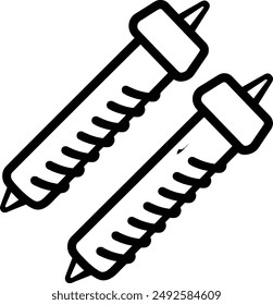 Featuring Simple icon of two wood screw and nail