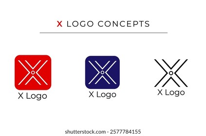 Featuring simple yet elegant letter X concepts, this vector template is perfect for company logos, app icons, or branding projects. The blue color scheme adds a sleek and trustworthy vibe